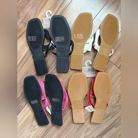 Rouge Helium Gold-Trim Black, White, Pink & Red Sandals - Picture 2 of 2